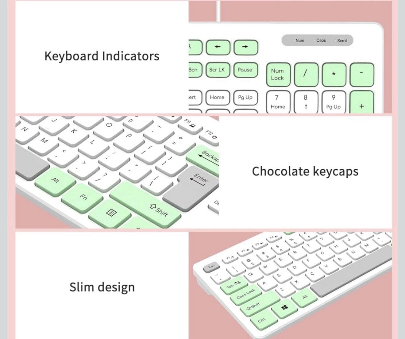 Wired USB Keyboard Wired Computer Keyboard Durable Ultra-Slim Wired Computer ...