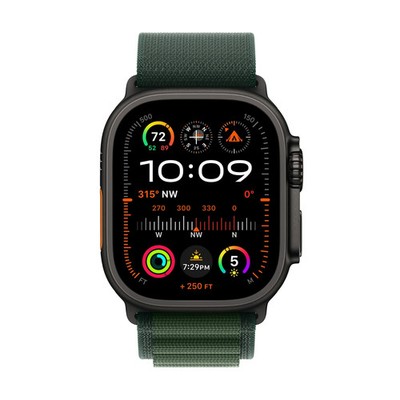 Apple Watch Ultra 2 GPS + Cellular 49mm Black Titanium Case with Dark Green band