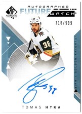 2018-19 Upper Deck SP Authentic Future Watch Auto TOMAS HYKA 169 /999 Knights RC