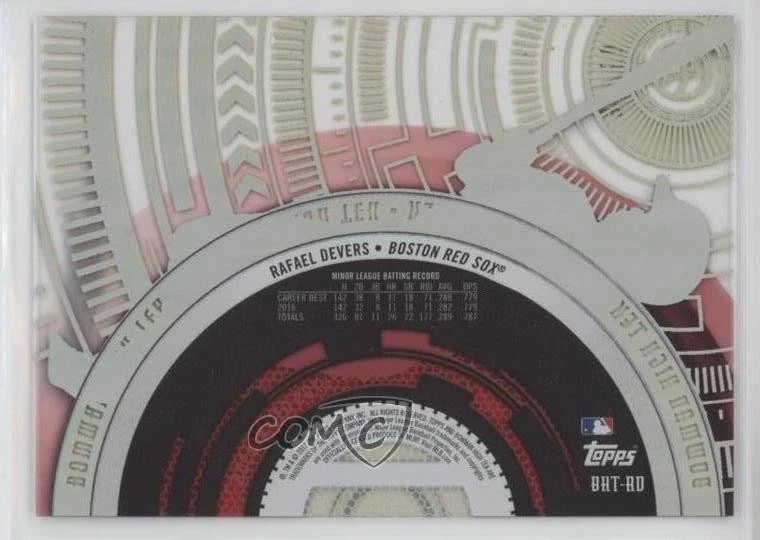 2017 Bowman High Tek Pattern 1 Circles Gold Rainbow /50 Rafael Devers #BHT-RD - Image 2 of 2