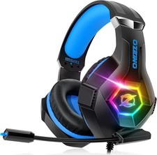 Gaming Headset Stereo Surround Sound Gaming Headphones with Breathing RGB Light