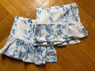 Ralph Lauren Blue Floral ELSA Standard Ruffled Pillowcase Pair Sateen Cotton