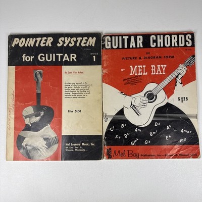 Guitar Song Books Lot Of 2 Vintage Howell Leonard Mel Bays 60s Vintage