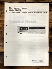 Harman Kardon TD302 TD-302 Cassette Service Manual Original 