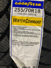 2 New 255 70 18 Goodyear Winter Command Snow Tires