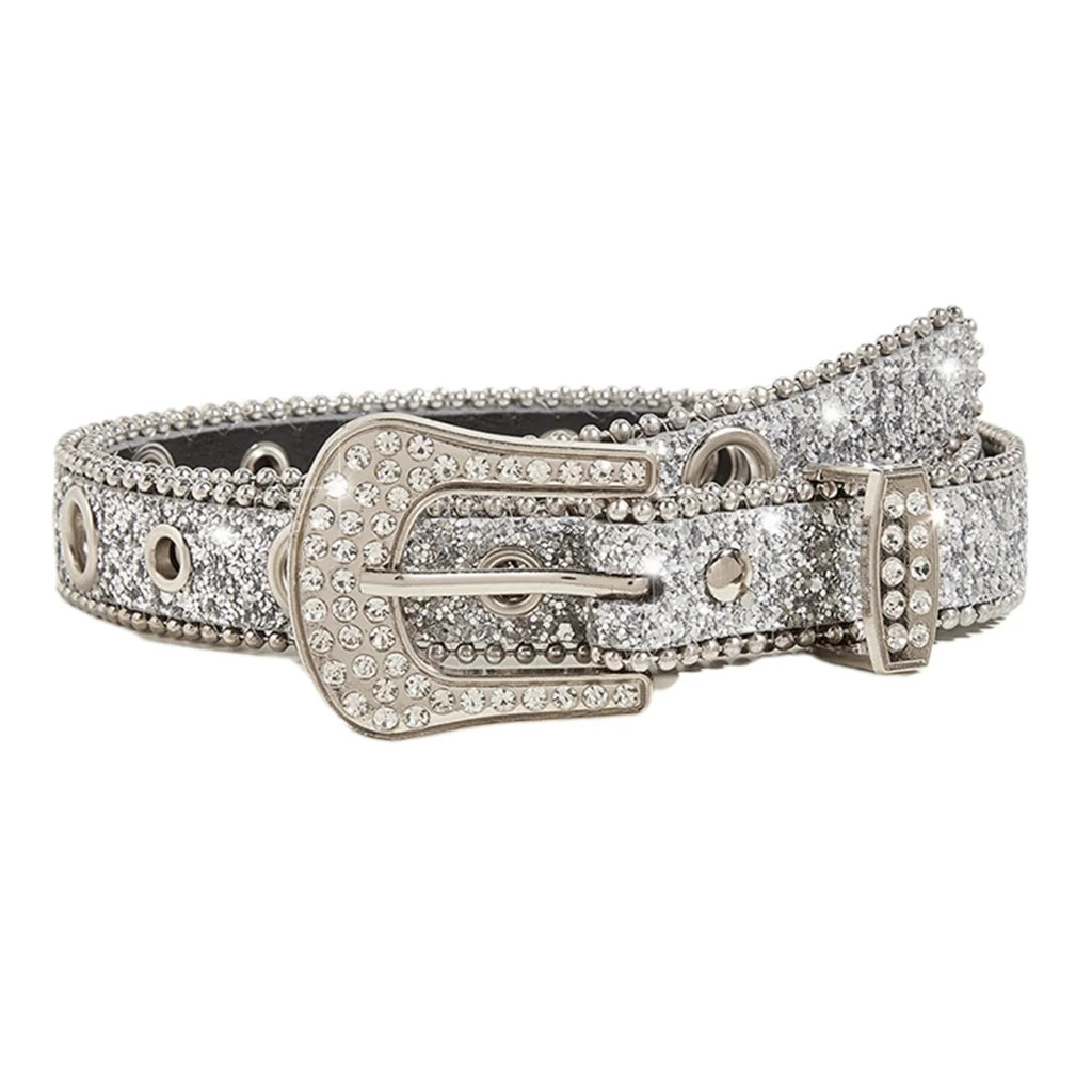 ✪ Crystal Belt Jean Belt Bling Rhine Belt Women Fashion Cowgirl Western Rhine Wa