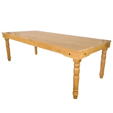 96″ x 40″ (8 Foot) Natural Rectangle Thin Fluted Leg Wood Farm Table by Chivari