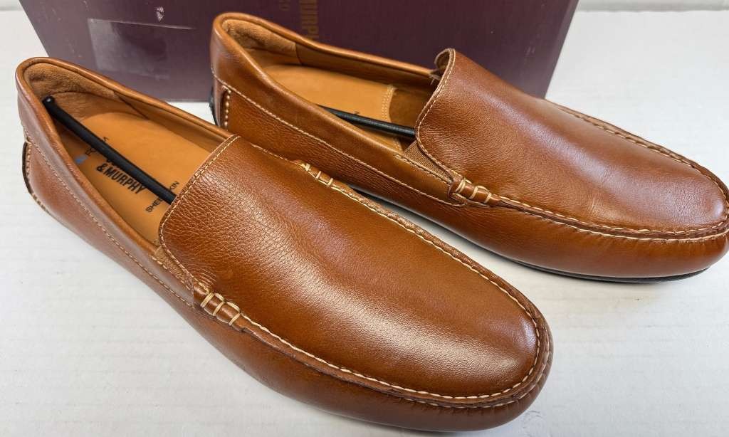 Johnston & Murphy Cort Moc Toe Venetian Dress Casual Shoe, Tan Full Grain, 11 M