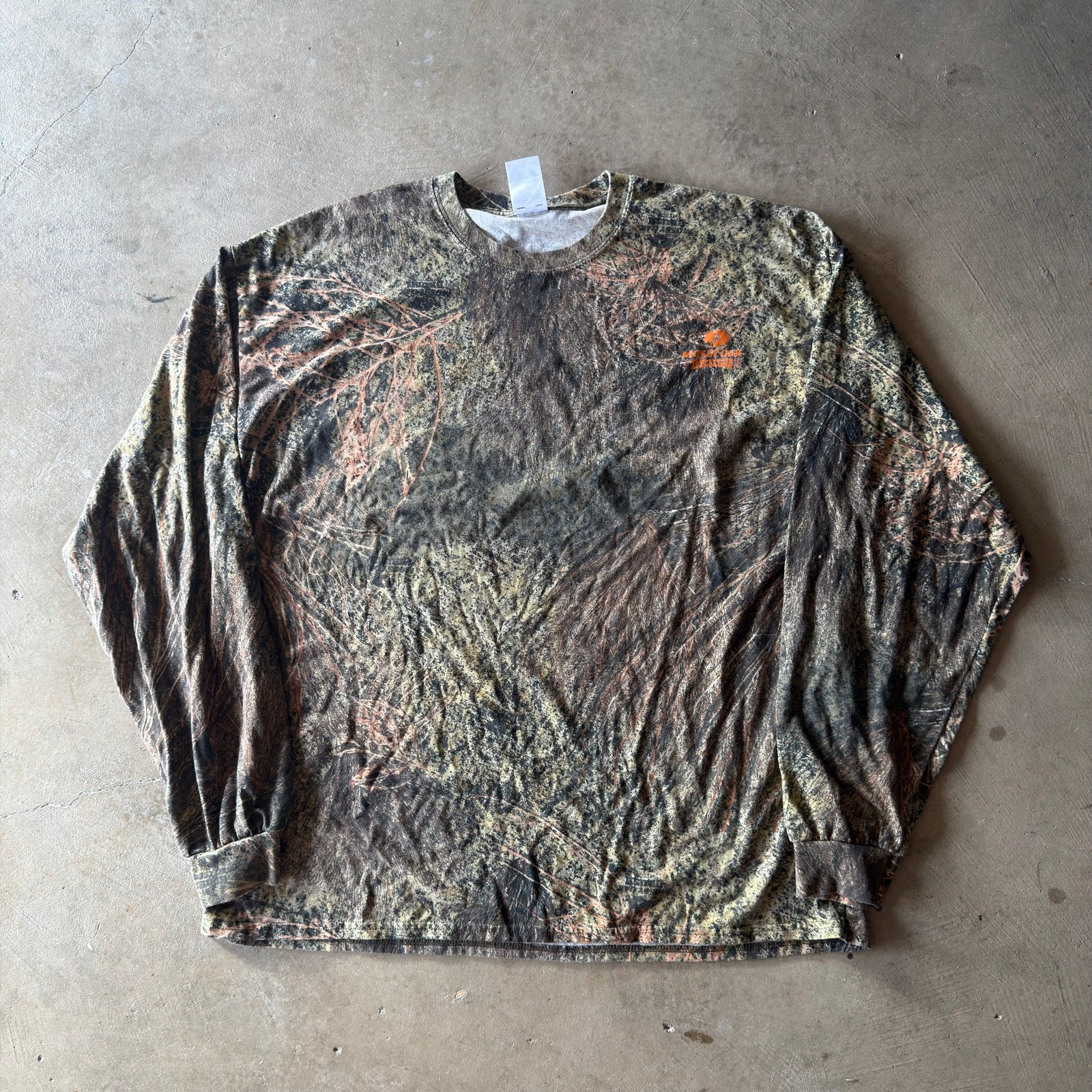 Vintage Y2K Mossy Oak Realtree Camo Long Sleeve T-Shirt Baggy Green Mens Xxl