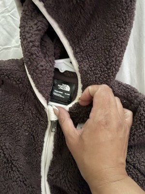 The North Face Hooded Fleece Jacket Full Zip Brown/White 18-24 Months