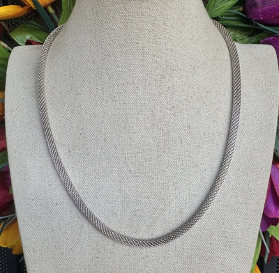 AGI 925 Sterling Silber Mesh Kette 20'' Collier Italy #7