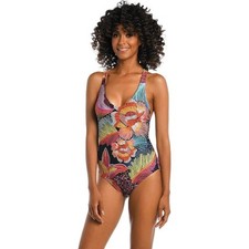 La Blanca Over The Shoulder One Piece Swimsuit, Sunlit Soiree, Size 12