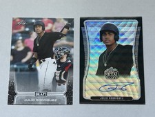 (2) 2020 Leaf Draft Julio Rodriguez RC Lot Metal BAP-JR1 1/7 Signed Base08 NoSig
