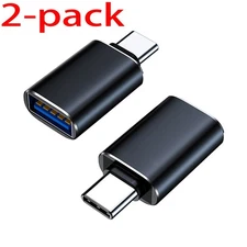 2-Pack USB-C 3.1 Male to USB A Female Adapter Converter OTG Type C Android iOS