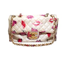 Vintage Chanel Kiss Print Flap Bag SS1995 Karl Lagerfeld Quilted Leather CC
