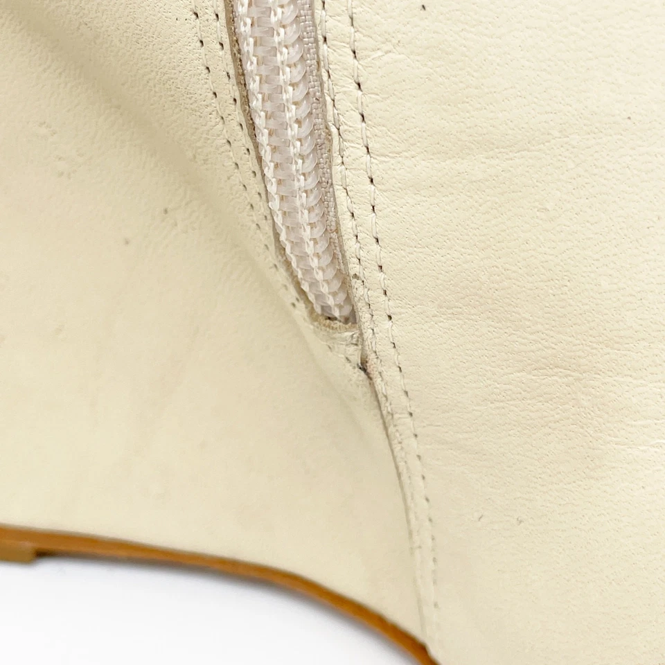 Botas de cuña Schutz para mujer Asya corte con cáscara de huevo de cuero punta en punta talla 5B Foto 2 de 4