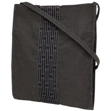 HERMES Her Line Pochette H logo diagonally hung Shoulder Bag Nylon canvas Gr...