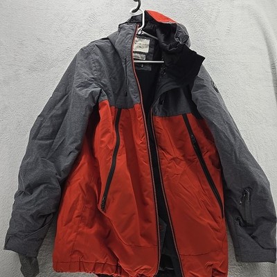 Quiksilver Dryflight 10k Sierra Snowboard Jacket Men's Med Black Gray Orange