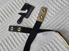 Express Women's Black Leather Belt with Silver accent - Size M/L