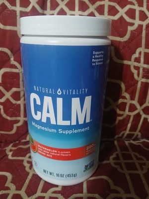 Natural Vitality Calm, Magnesium Citrate Supplement, Drink Mix Watermelon 