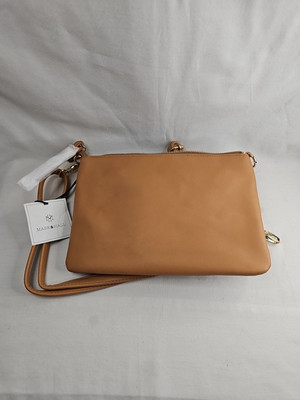 Mark & Hall Cross Body Camel Tan Laser Cut Convertible Bag  display picture 3
