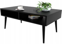 Skandinavischer Couchtisch Schwarz Mit Ablage
