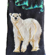 Northern Lights Polar Bear Alaska Socksmith 10-13 Cotton Socks Novelty Men Crew