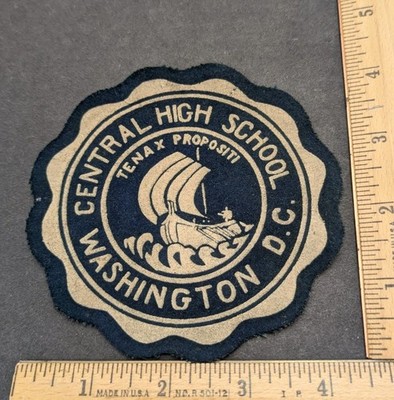Central High School Washington DC Felt Vintage Patch Tenax Propositi
