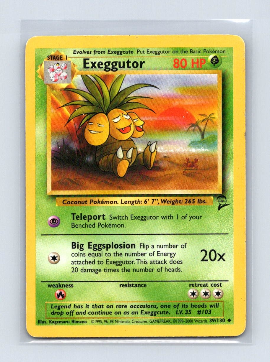 Exeggutor 39/130 Uncommon Base Set 2 Pokemon Lightly Played