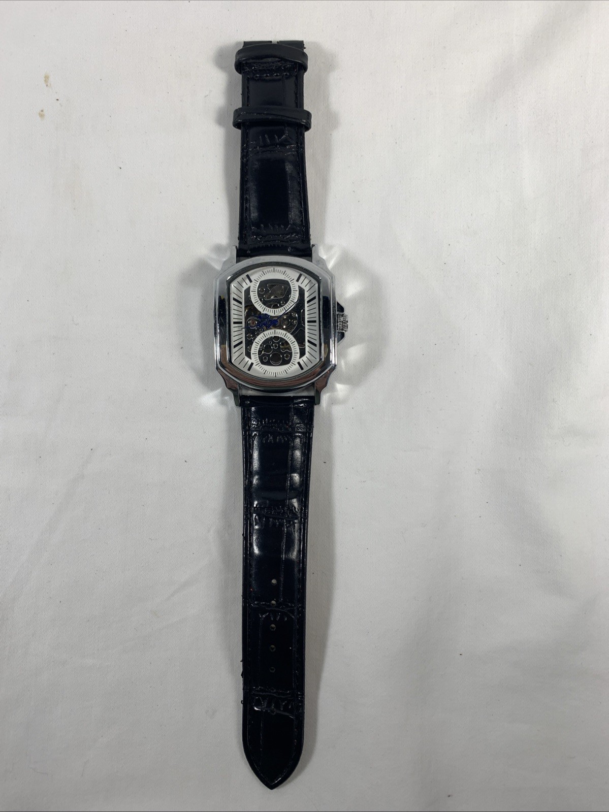 Watch/Automatic Winding/Skeleton/White Black A385 - image 1