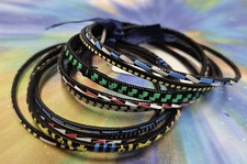 African- Handmade Tuareg Woven Bracelets- Set of 10- New- Mali H