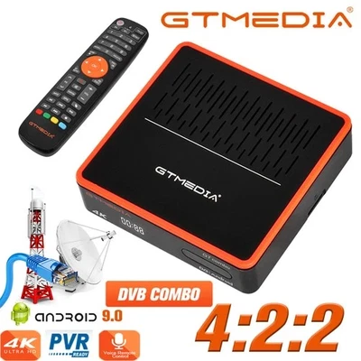 4K UHD Android Satelliten/Kabel/Terrestrischer DVB TV SAT 4:2:2 Receiver 5G WLAN - Bild 1 von 4