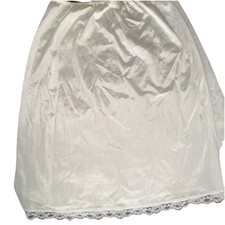 Deena Vintage Nylon Half Slip Ivory Waist 30"-38" Length 28" Large