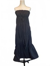 Urban Outfitters Black Strapless Balloon Maxi Dress Parachute Bubble Hem Small