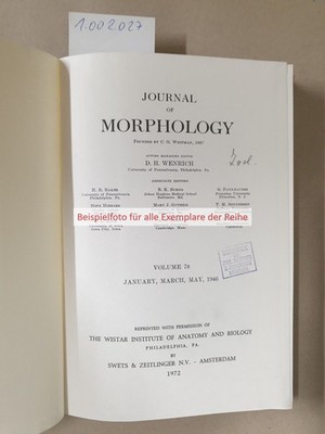 Journal of Morphology, Volume 72 (reprinted)  : Whitman, C. O.: