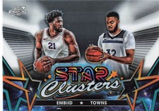 2023-24 Topps Chrome Cosmic #SC-6 Karl-Anthony Towns / Joel Embiid Star Clusters