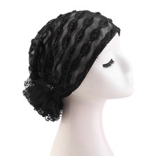 African Turban Women Hair Loss Beanie Lace Flower Hat Bonnet Chemo Cap Headwear