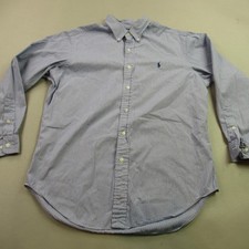 Ralph Lauren Shirt Mens 16 Long Sleeve Lightweight Button Front Stripes Classic