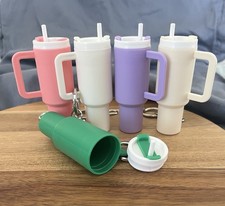 Stanley Tumbler Inspired Keychain Chapstick Holder - LOT OF 5 Bonus Item