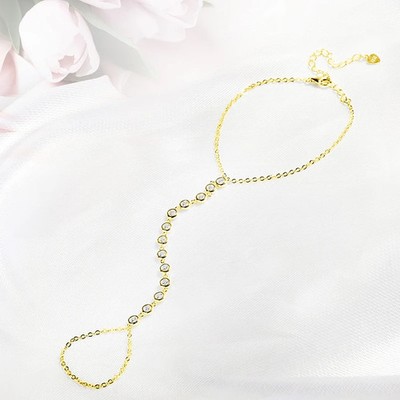 1.3ct Round Cut Lab Created Diamond Test Pass VVS1/D 18K Gold Ring Bracelet