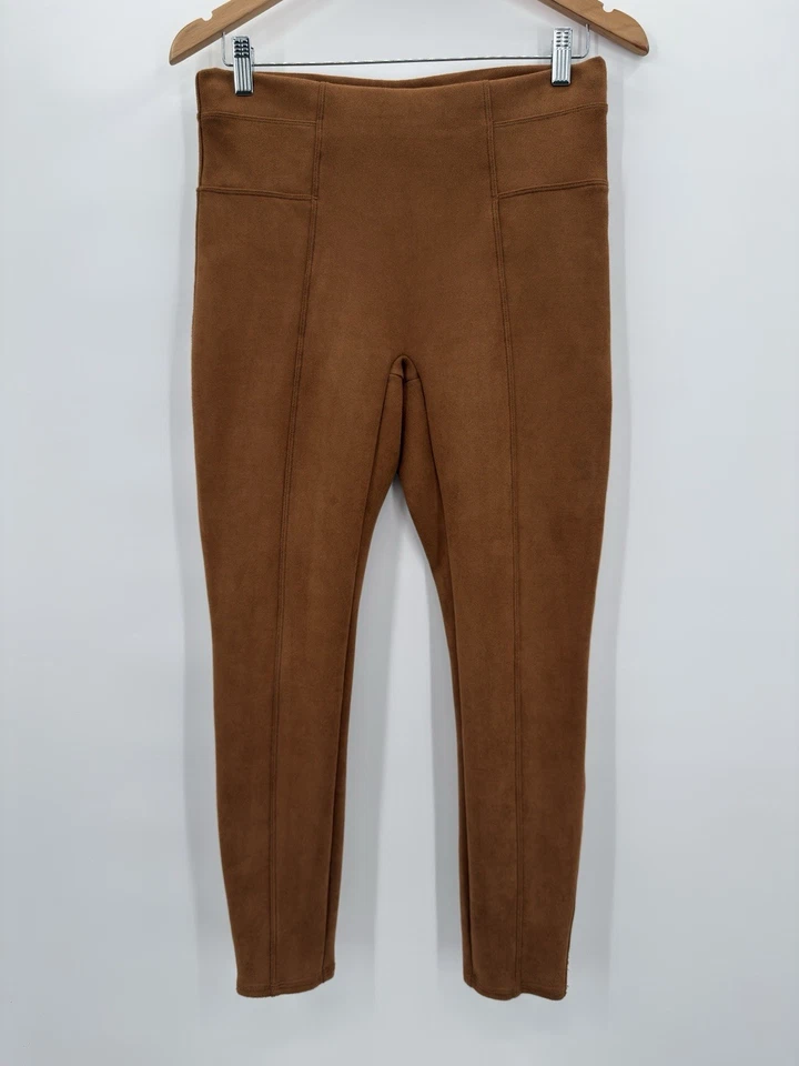 Leggings Spanx de camurça sintética em caramelo rico tamanho grande pequena 20322Q NOVA - Imagem 2 de 4