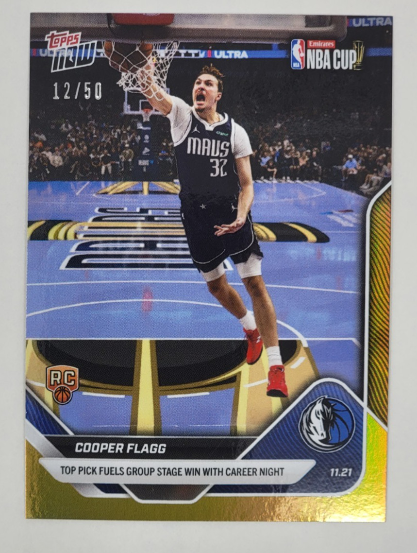 2025-26 Topps Now NBA #60 Cooper Flagg Dallas Mavericks RC - Gold /50