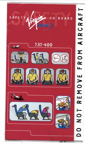Safety card Virgin Blue 737-400 - Photo 1/1