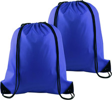 2Pcs Drawstring Bags Bulk, Blue Drawstring Backpack String Backpack Cinch Sack