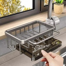 Rotatable Kitchen Faucet Mount Storage Basket Sink Drain Organizer Holder