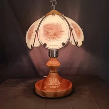 Vtg. OK Lighting Glass Panels Dolphins Lamp Corded Switch NOT A TOUCH LAMP
