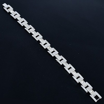 Nice White Topaz Gemstone Handmade 925 Sterling Silver Bracelet 7-8'' U463