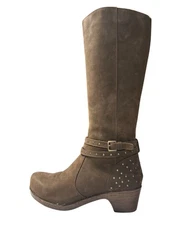 Dansko Brown Leather Tall Studded Boots Size 39, US 9