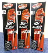 3 Packages Nerf Pro-Mag 15 Half-Length Darts Hasbro New In Boxes