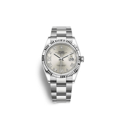 Rolex Datejust 126234 White Gold Stainless Steel Silver Dial Oyster